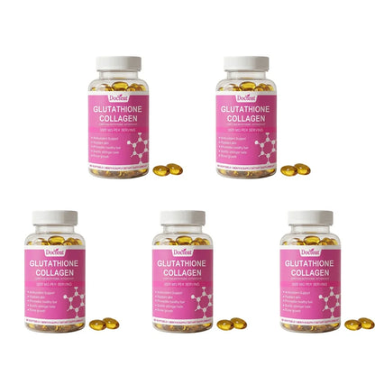 Docteat Glutathione Collagen Softgels with Hydrolyzed Collagen Vitamin C Antioxidant Support Skin Hydration 60 Softgels