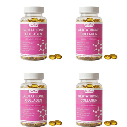Docteat Glutathione Collagen Softgels with Hydrolyzed Collagen Vitamin C Antioxidant Support Skin Hydration 60 Softgels