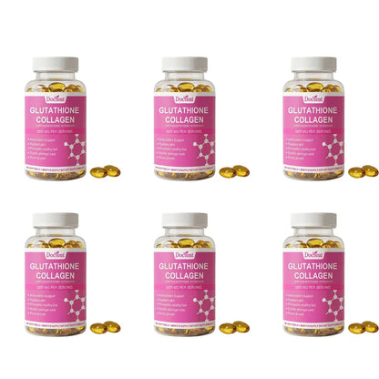 Docteat Glutathione Collagen Softgels with Hydrolyzed Collagen Vitamin C Antioxidant Support Skin Hydration 60 Softgels